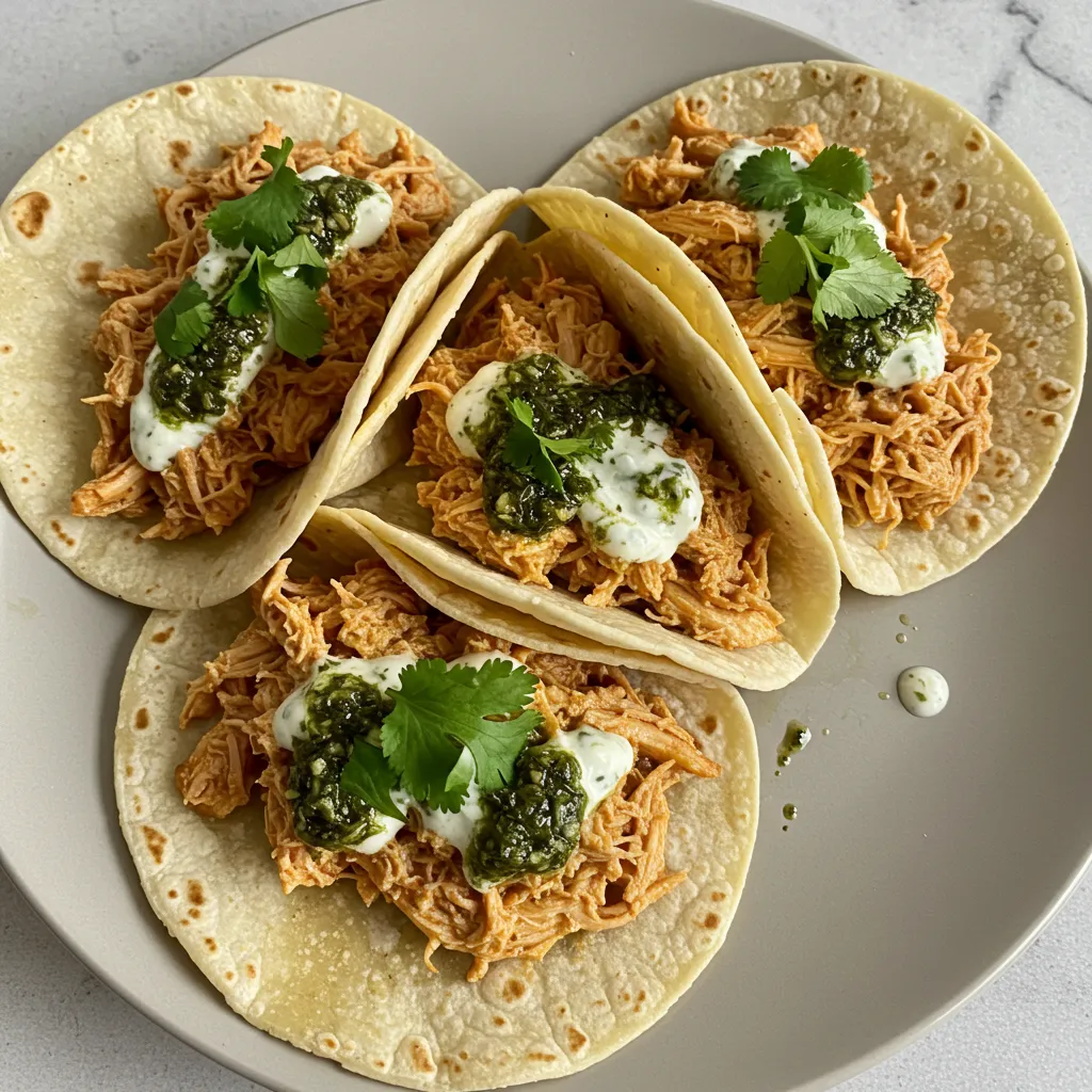 Shredded Chicken Tacos with Creamy Chimichurri Sauce: Tonight's Ultimate Fresh Flavor Masterpiece - tertiary view